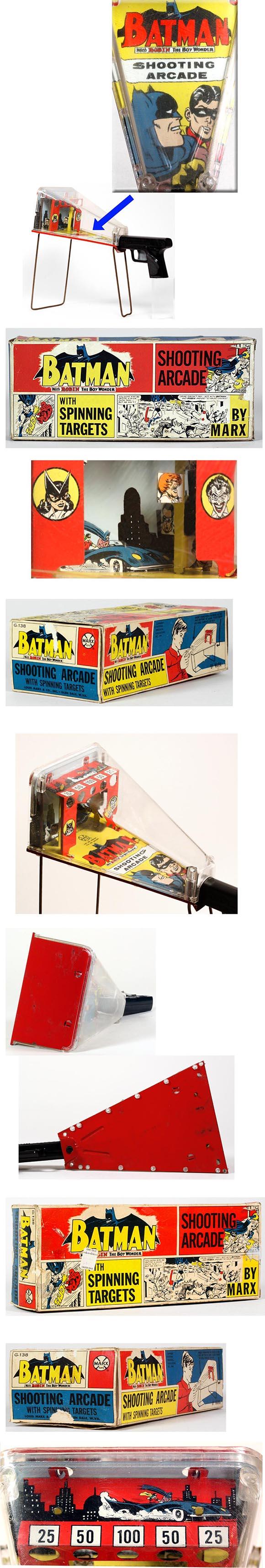 1966 Marx Batman Spinning Target Shooting Arcade in Original Box